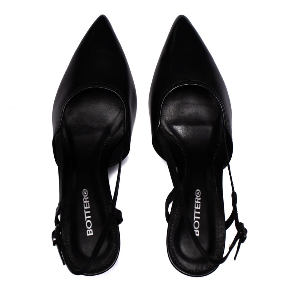 Sapato Scarpin Feminino Bottero Slingback Preto Preto 4