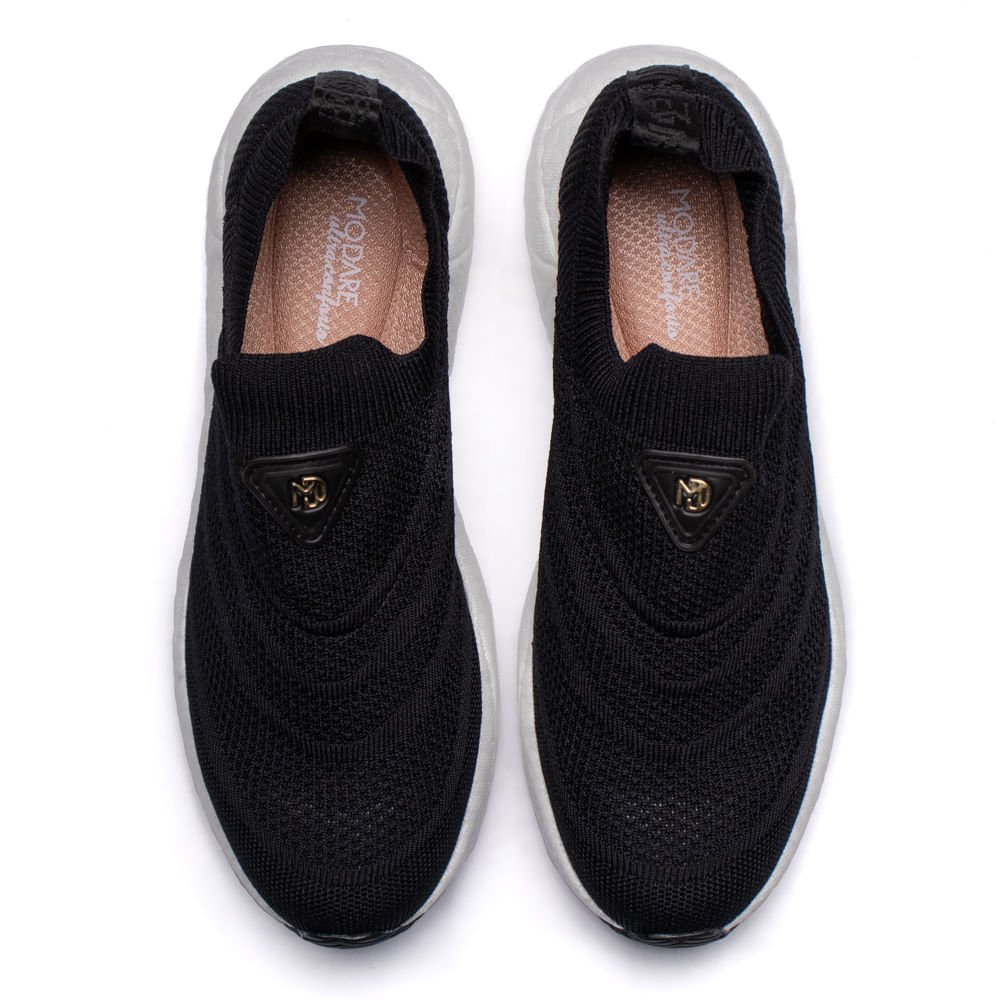 Tênis Feminino Modare Knit Ultrasoft Preto Preto 4
