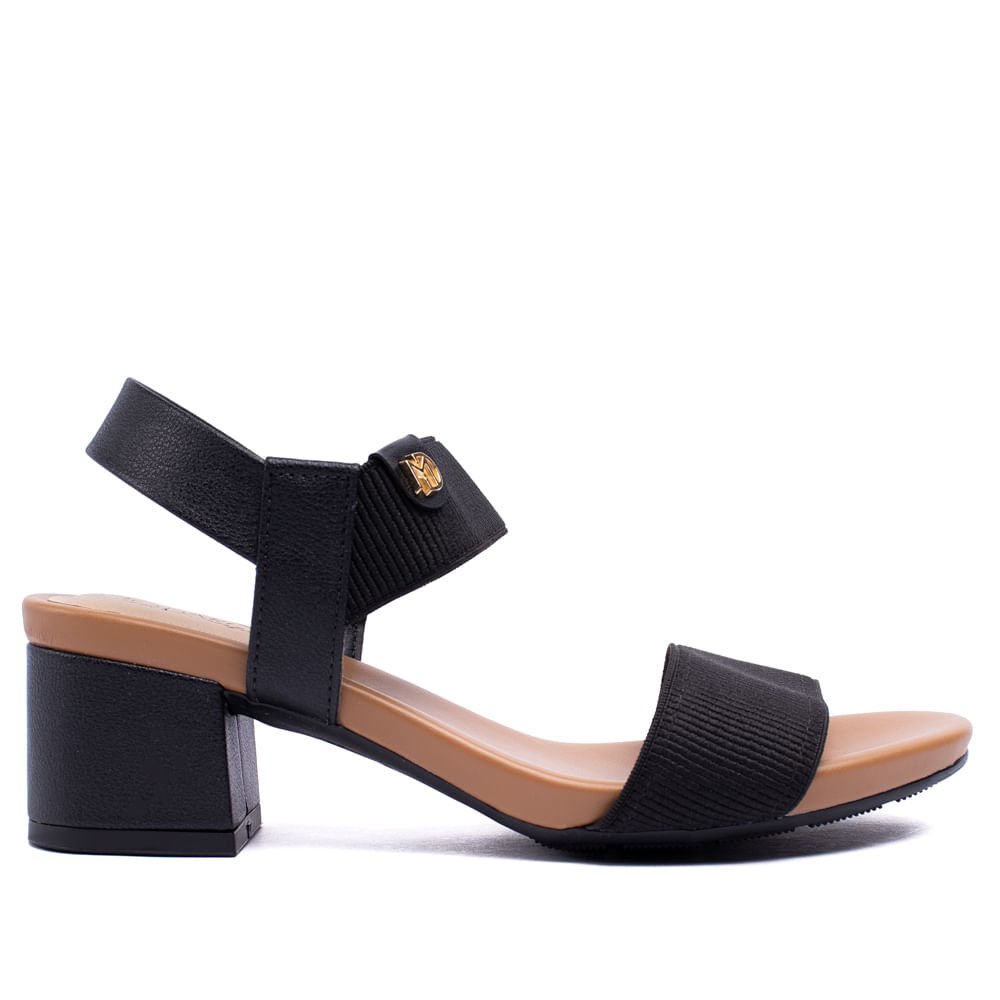 Sandália Feminina Modare com Elástico Salto Bloco Preto