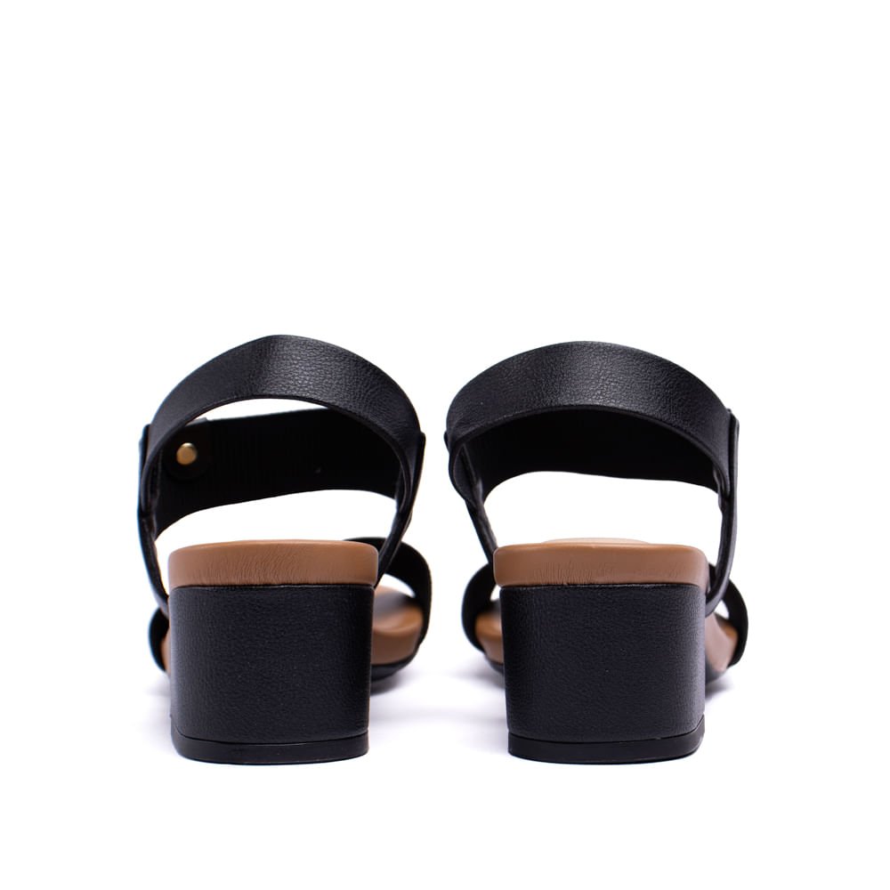 Sandália Feminina Modare com Elástico Salto Bloco Preto Preto 3