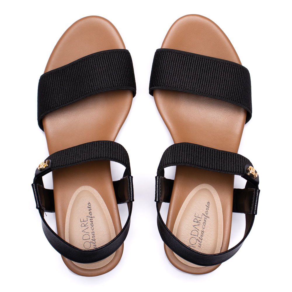 Sandália Feminina Modare com Elástico Salto Bloco Preto Preto 4