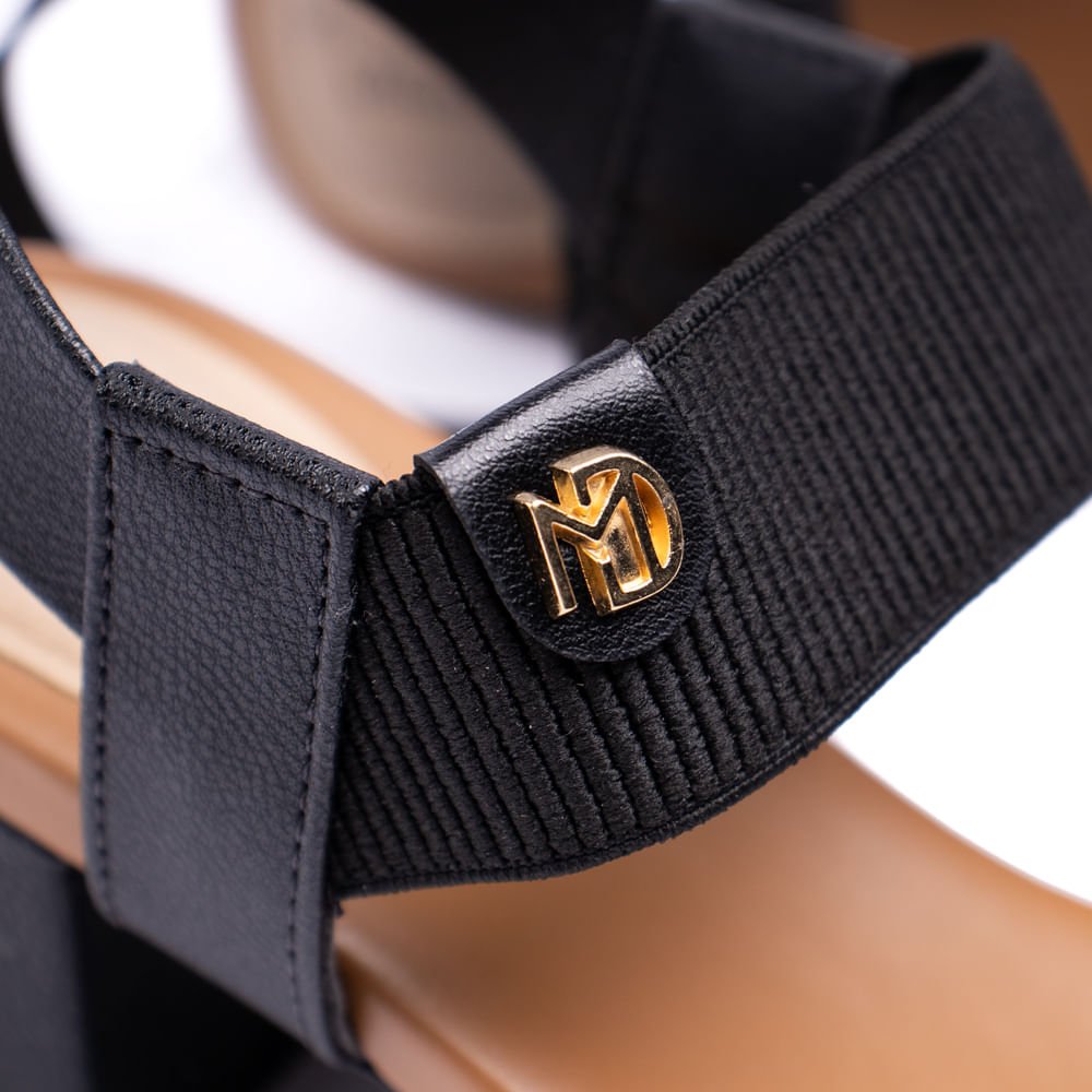 Sandália Feminina Modare com Elástico Salto Bloco Preto Preto 6