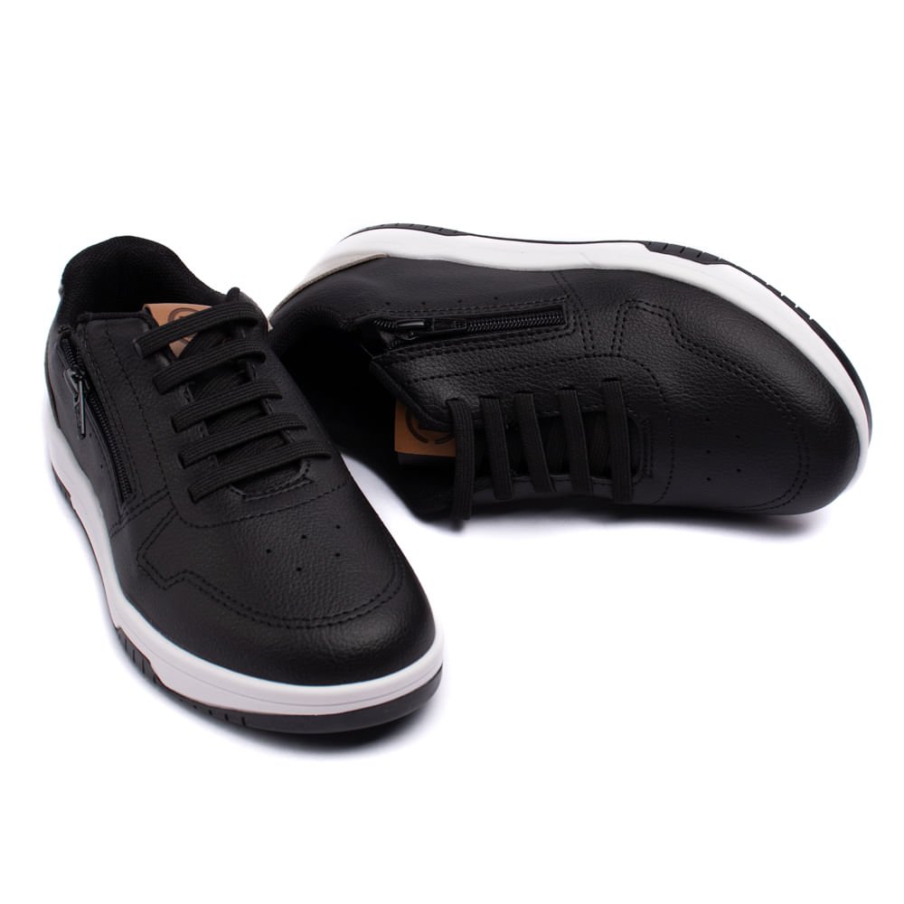Tênis Infantil Molekinho com Zíper Lateral Preto Preto 7