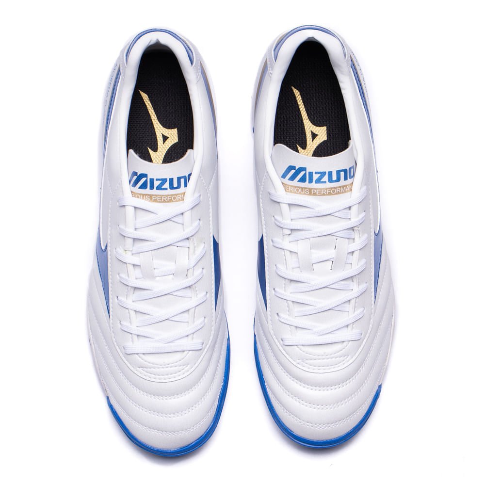Chuteira Society Mizuno Morelia Classic AS Branco/azul Branco/Azul 4