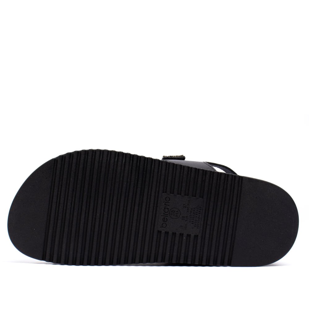 Sandália Feminina Beira Rio Papete com Strass Preto Preto 2