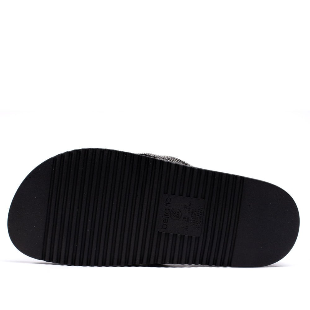 Chinelo Feminino Beira Rio Flatform de Dedo com Strass Preto Preto 3