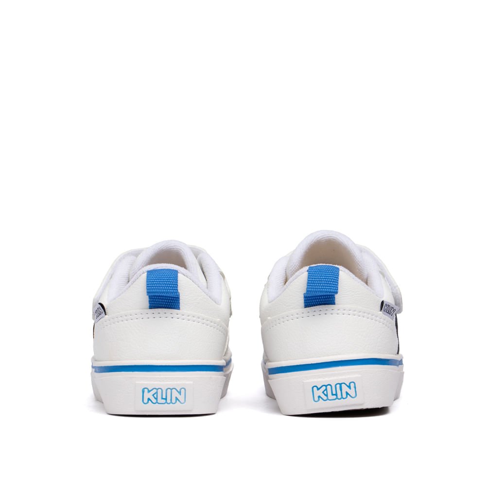 Tênis Infantil Klin Freestyle com Tira Aderente Branco/ preto Branco/Azul 5