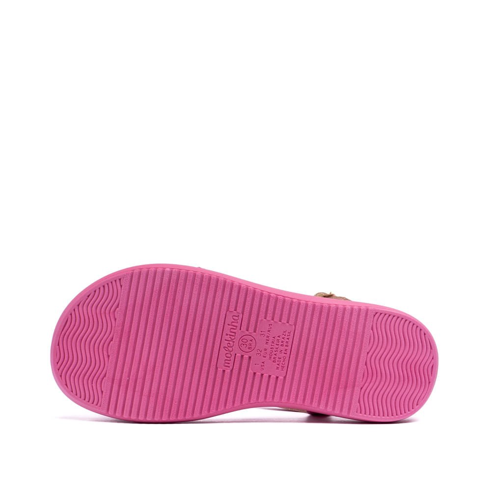 Sandália Infantil Molekinha Flatform com Strass Pink Rosa 2