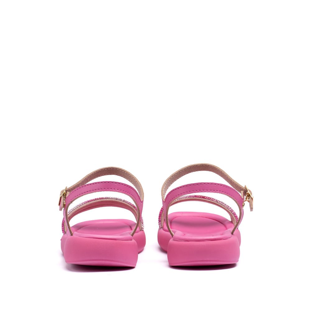 Sandália Infantil Molekinha Flatform com Strass Pink Rosa 3