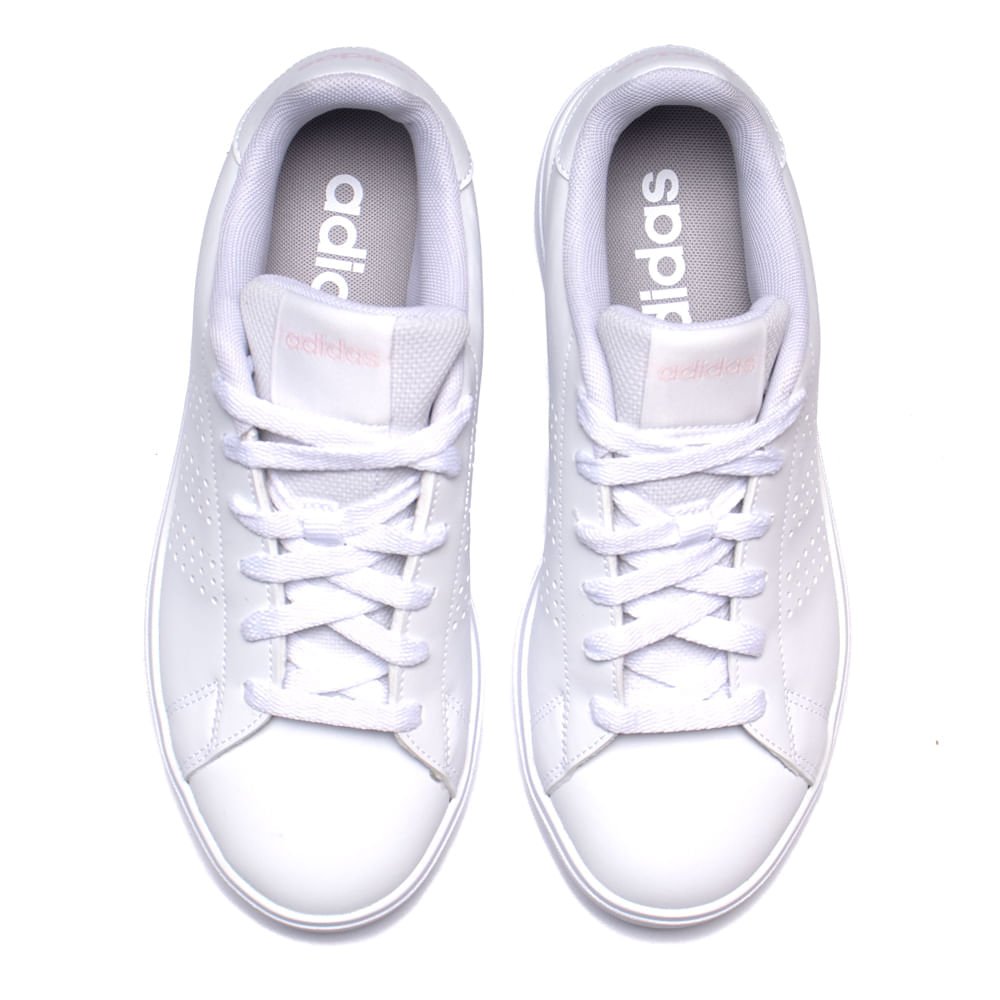 Tênis Feminino Adidas Advantage Base 2.0 Branco/rosa Branco 4