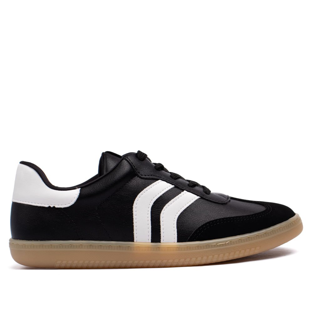 Tênis Feminino Via Marte Detalhe Lateral Preto