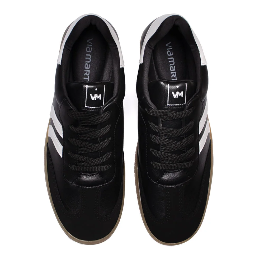 Tênis Feminino Via Marte Detalhe Lateral Preto Preto 4
