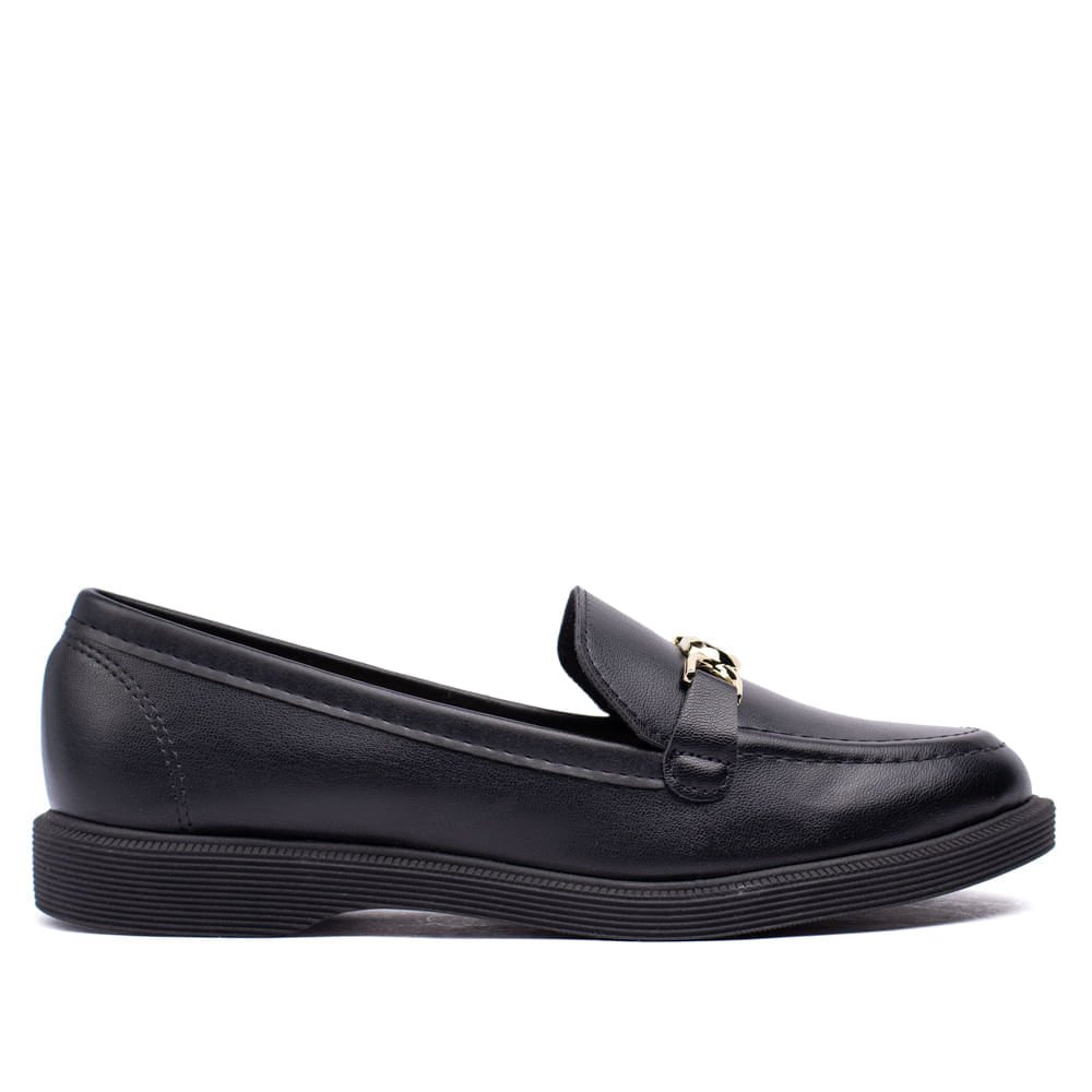 Mocassim Feminino Moleca Enfeite com Brilho Preto