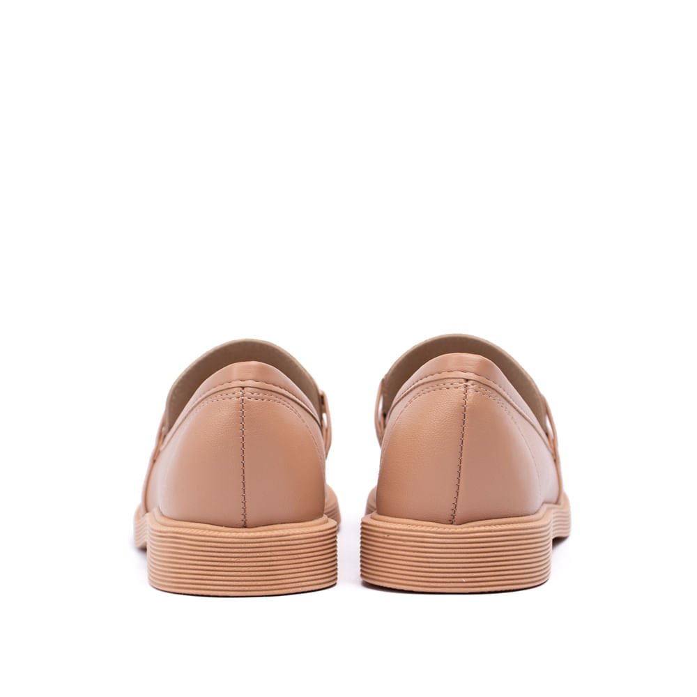 Mocassim Feminino Moleca Maxi Corrente Nude Bege 3