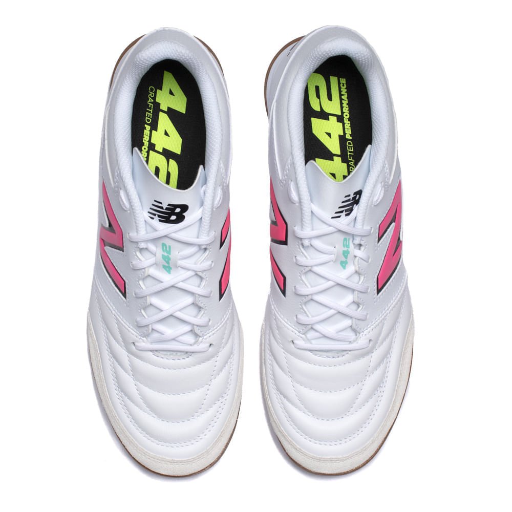Chuteira Futsal New Balance 442 V2 Team IN Branco/rosa Branco/Rosa 4