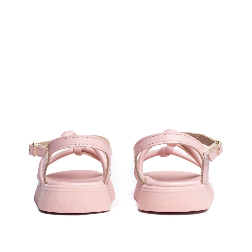 Sandália Infantil Molekinha Bebê Papete com Pérolas Rosa Claro Rosa 3