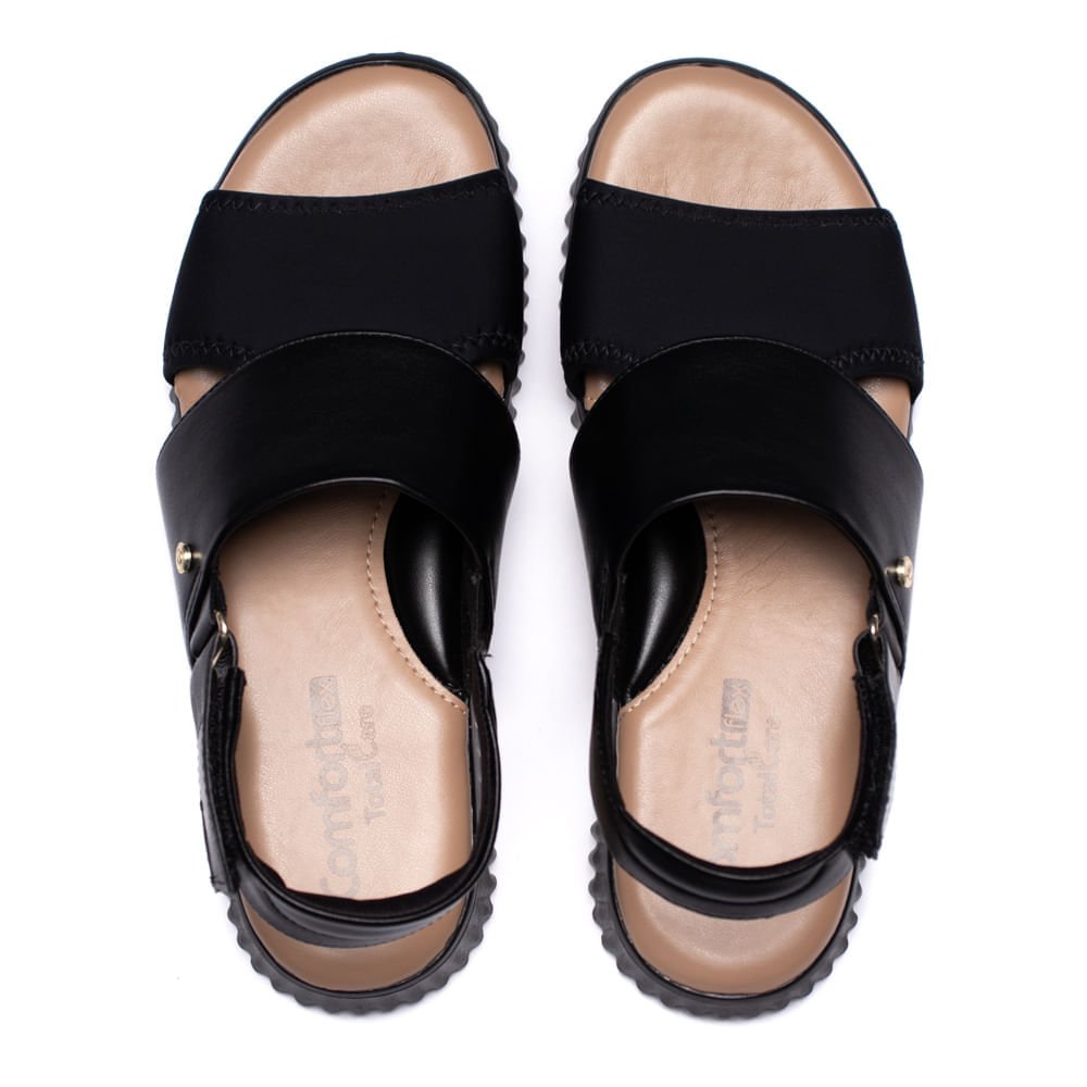 Sandália Feminina Comfortflex Total Care Preto Preto 4