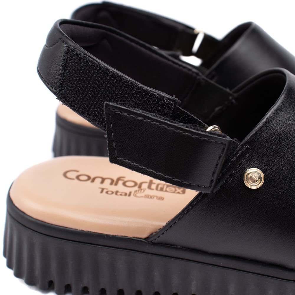 Sandália Feminina Comfortflex Total Care Preto Preto 6