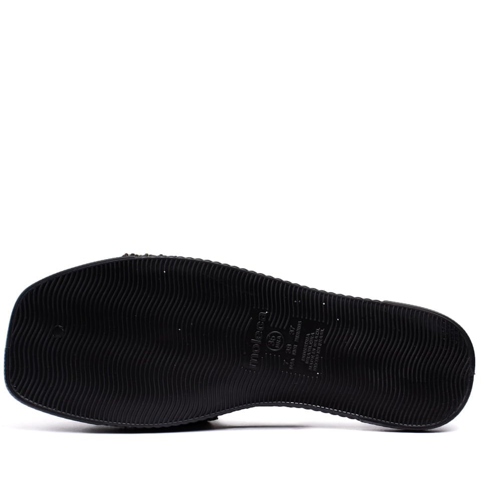 Rasteira Feminina Moleca Tira de Strass Preto Preto 3