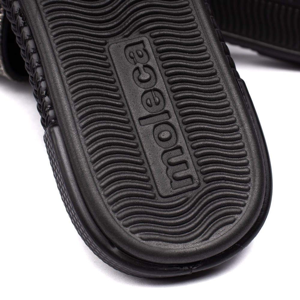 Rasteira Feminina Moleca Tira de Strass Preto Preto 4