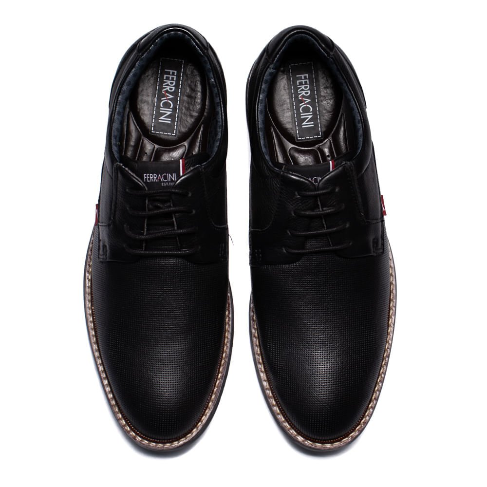 Sapato Masculino Ferracini Kingston Couro Preto Preto 4