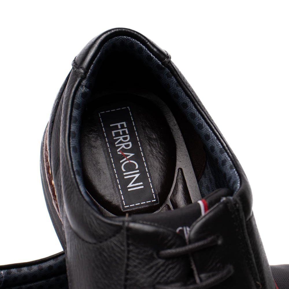 Sapato Masculino Ferracini Kingston Couro Preto Preto 5