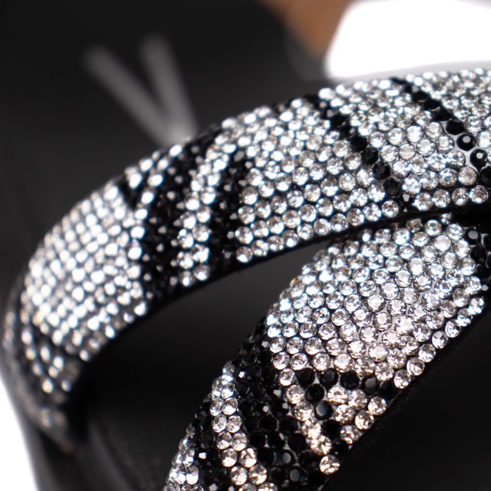 Sandália Feminina Vizzano com Strass Tratorada Preto Preto 6