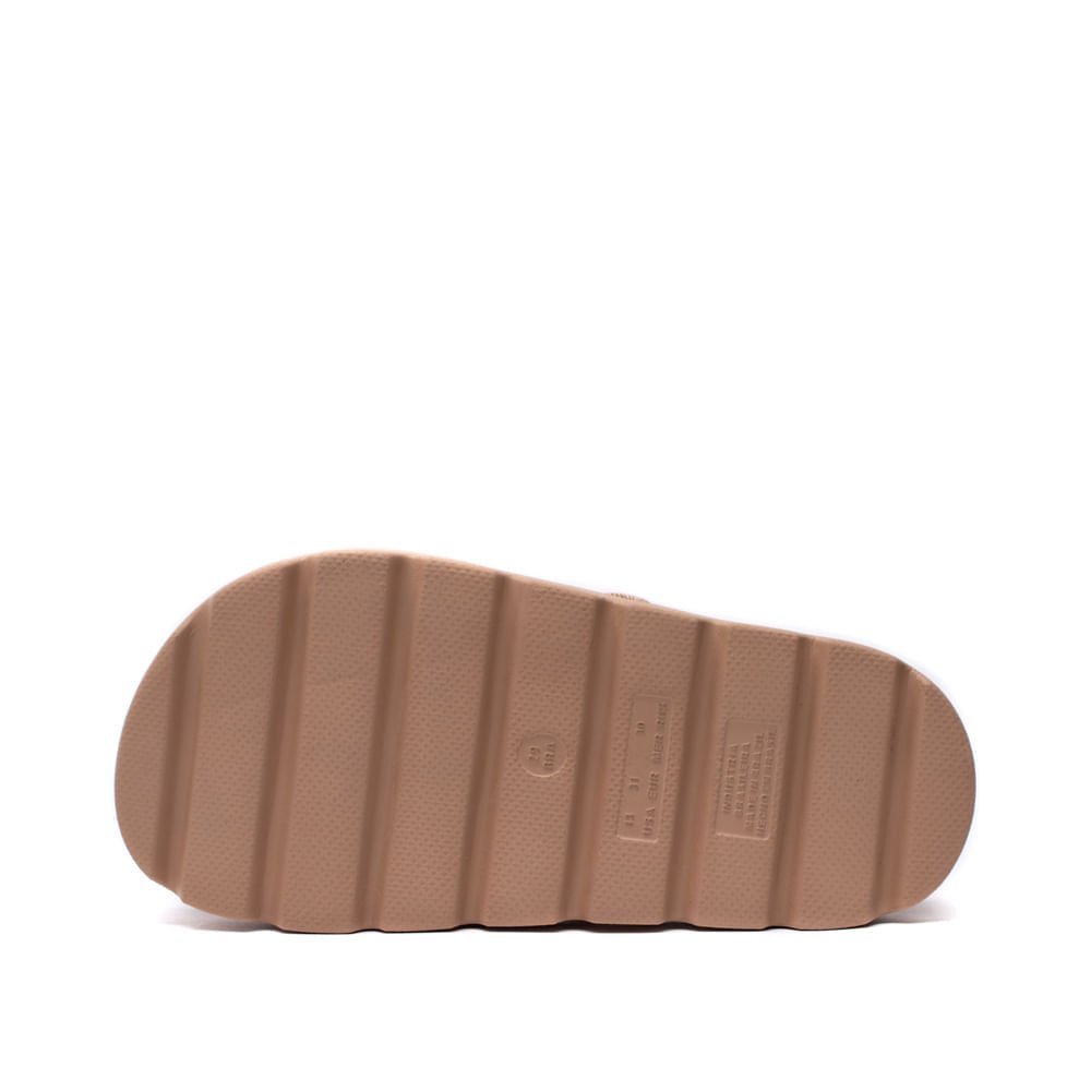 Sandália Infantil Molekinha Flatform Tiras Trançadas e Strass Nude Bege 2