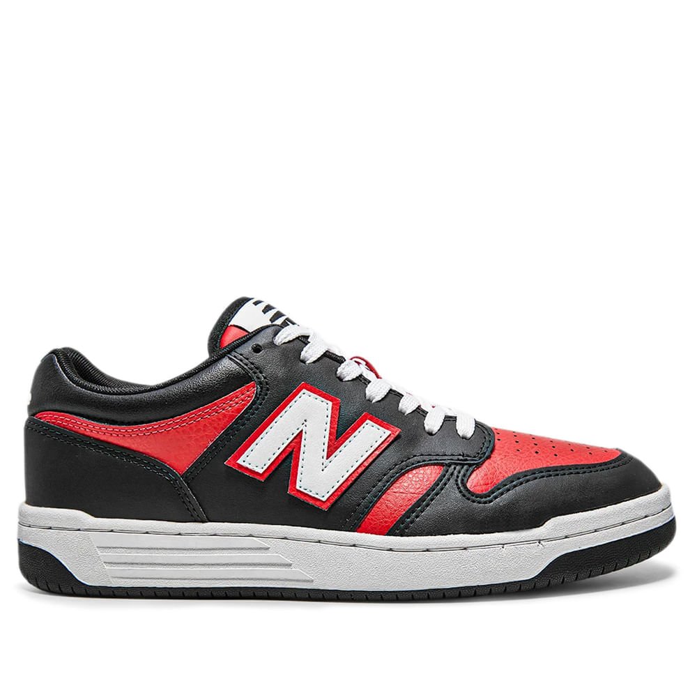 Tênis Masculino New Balance 480L Preto/vermelho