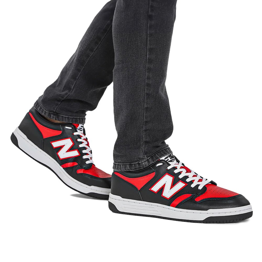 Tênis Masculino New Balance 480L Preto/vermelho Preto/Vermelho 5