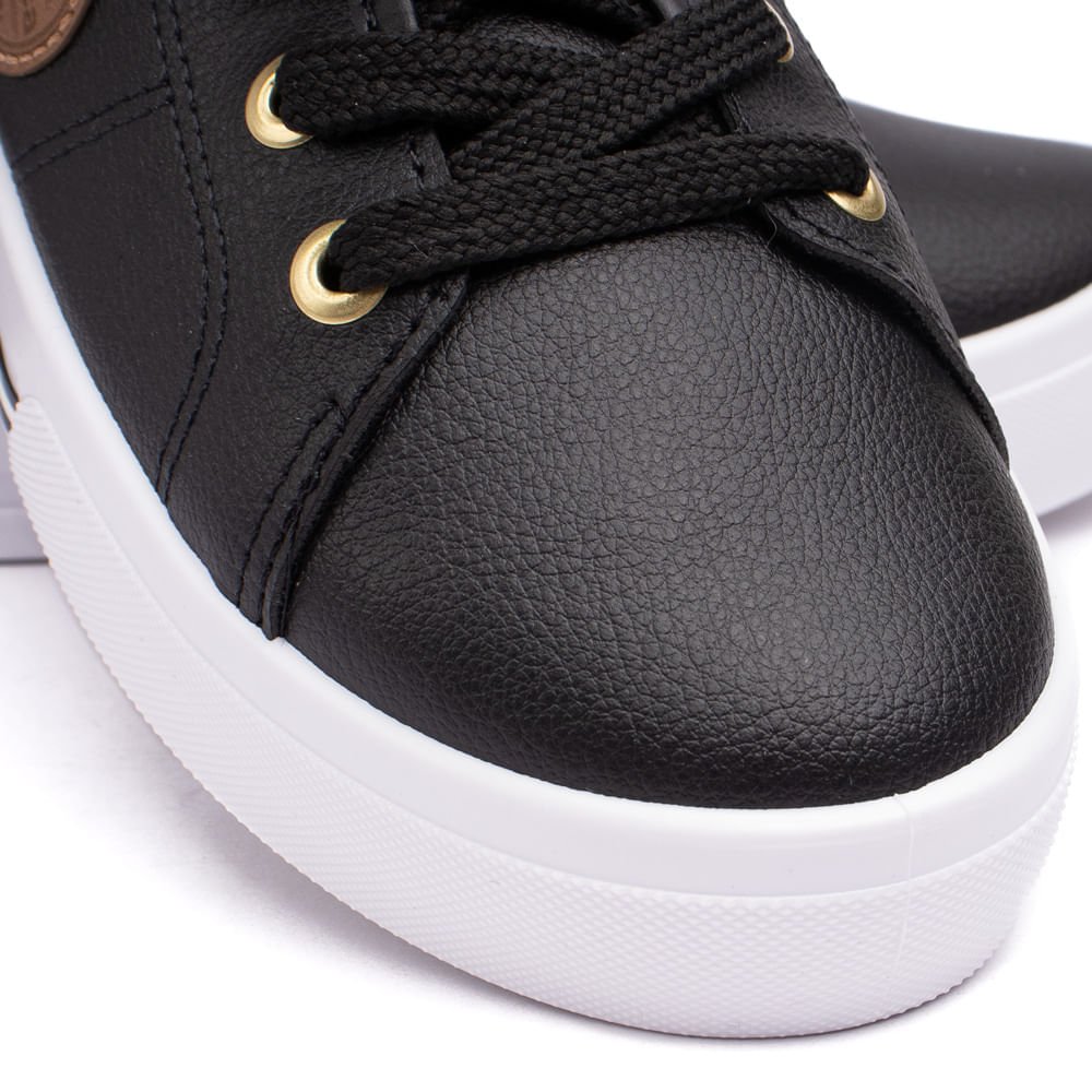 Tênis Feminino Moleca Patch Lateral Preto Preto 5