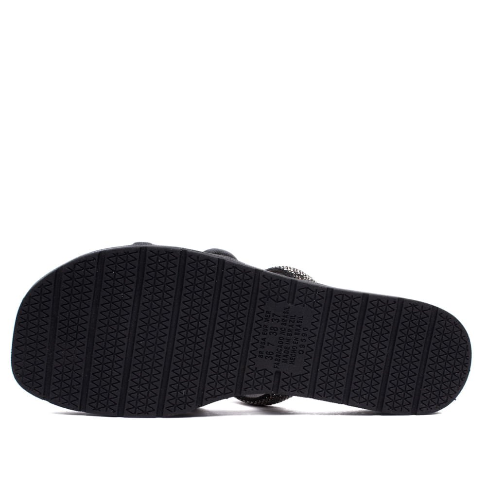 Tamanco Feminino Mississipi Flatform com Brilhos Preto Preto 2