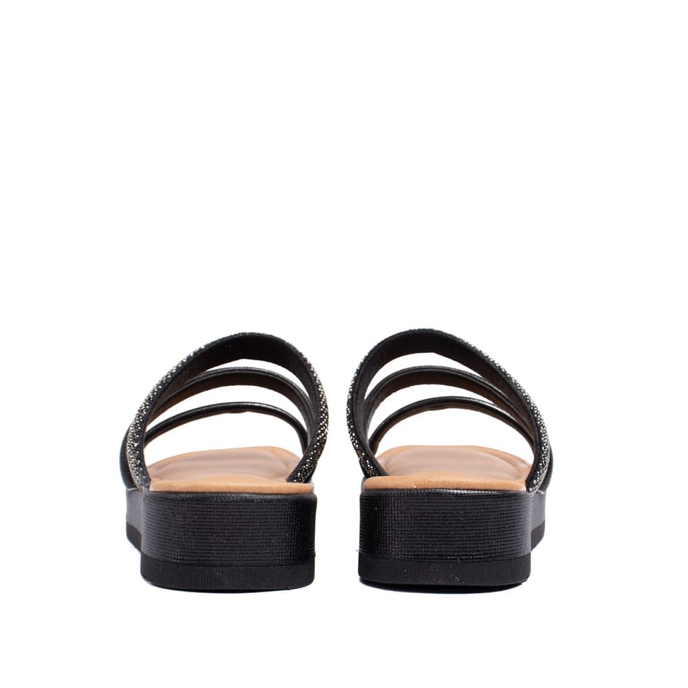 Tamanco Feminino Mississipi Flatform com Brilhos Preto Preto 3