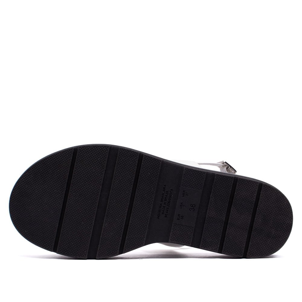 Sandália Feminina Bebecê Flatform com Corrente Branco Branco 2