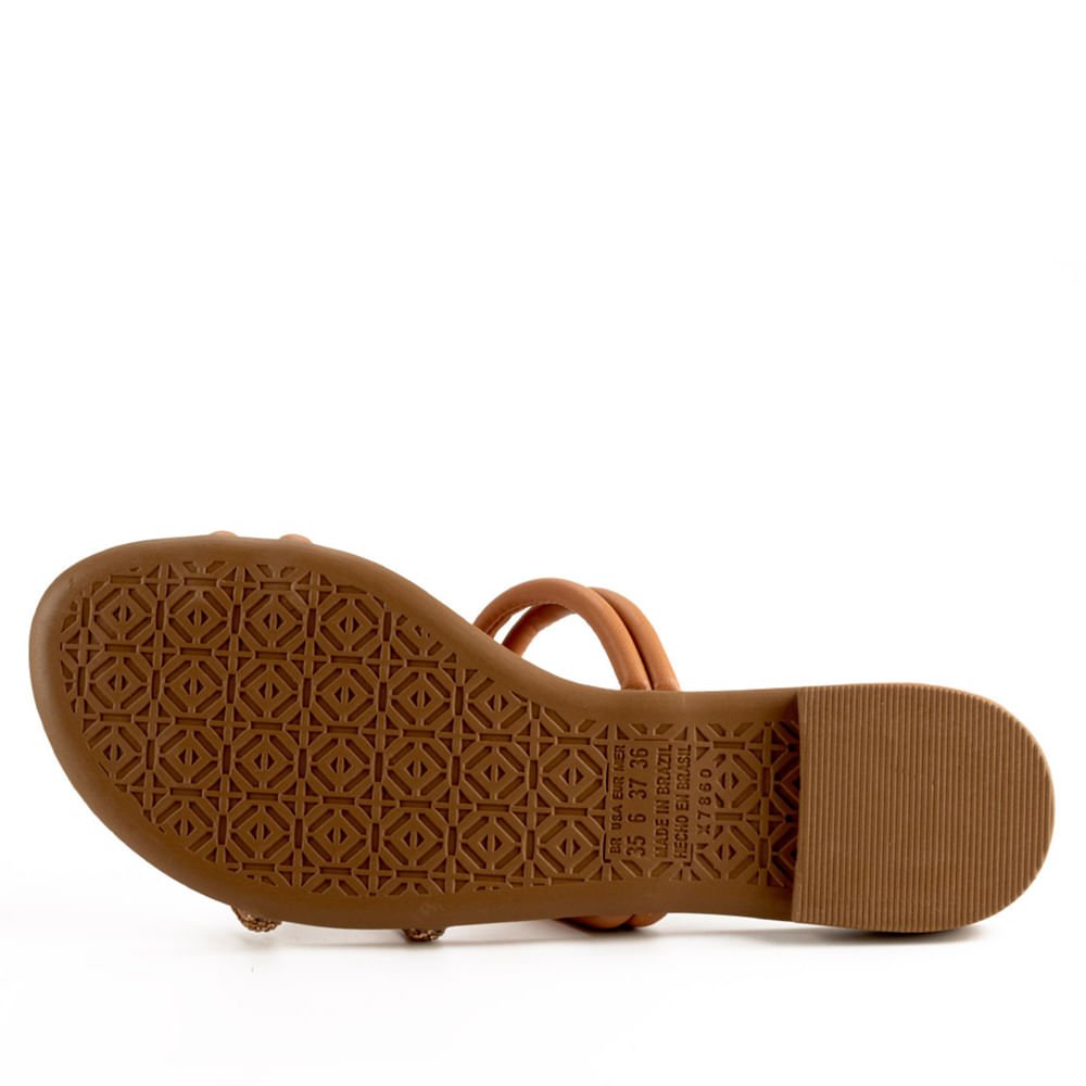 Rasteira Feminina Mississipi Tiras Finas com Nó Caramelo Marrom 2