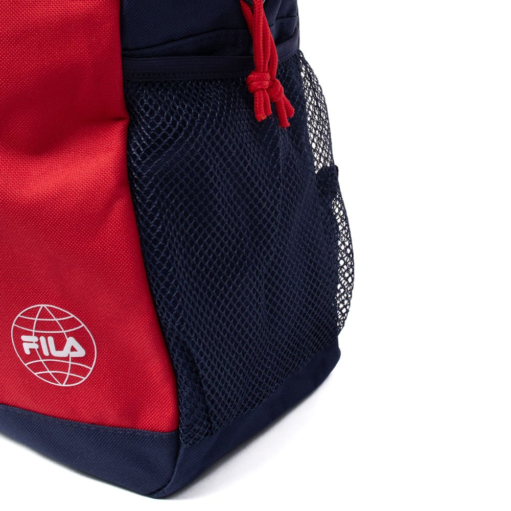 Mochila Unissex Fila Mondo com Logo Marinho/Vermelho Marinho/Vermelho 3