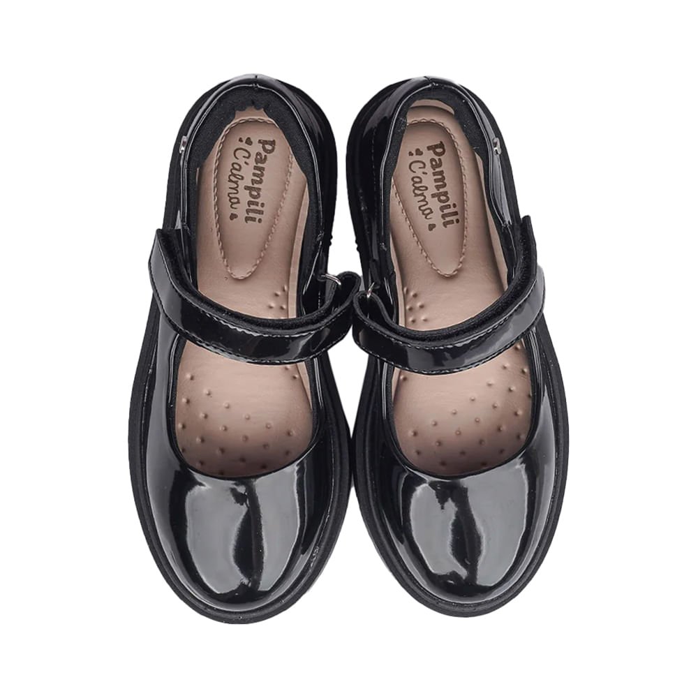 Sapato Infantil Pampili Boneca Tifany Verniz Preto Preto 4