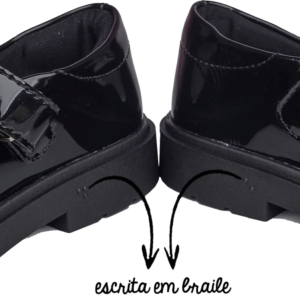 Sapato Infantil Pampili Boneca Tifany Verniz Preto Preto 5
