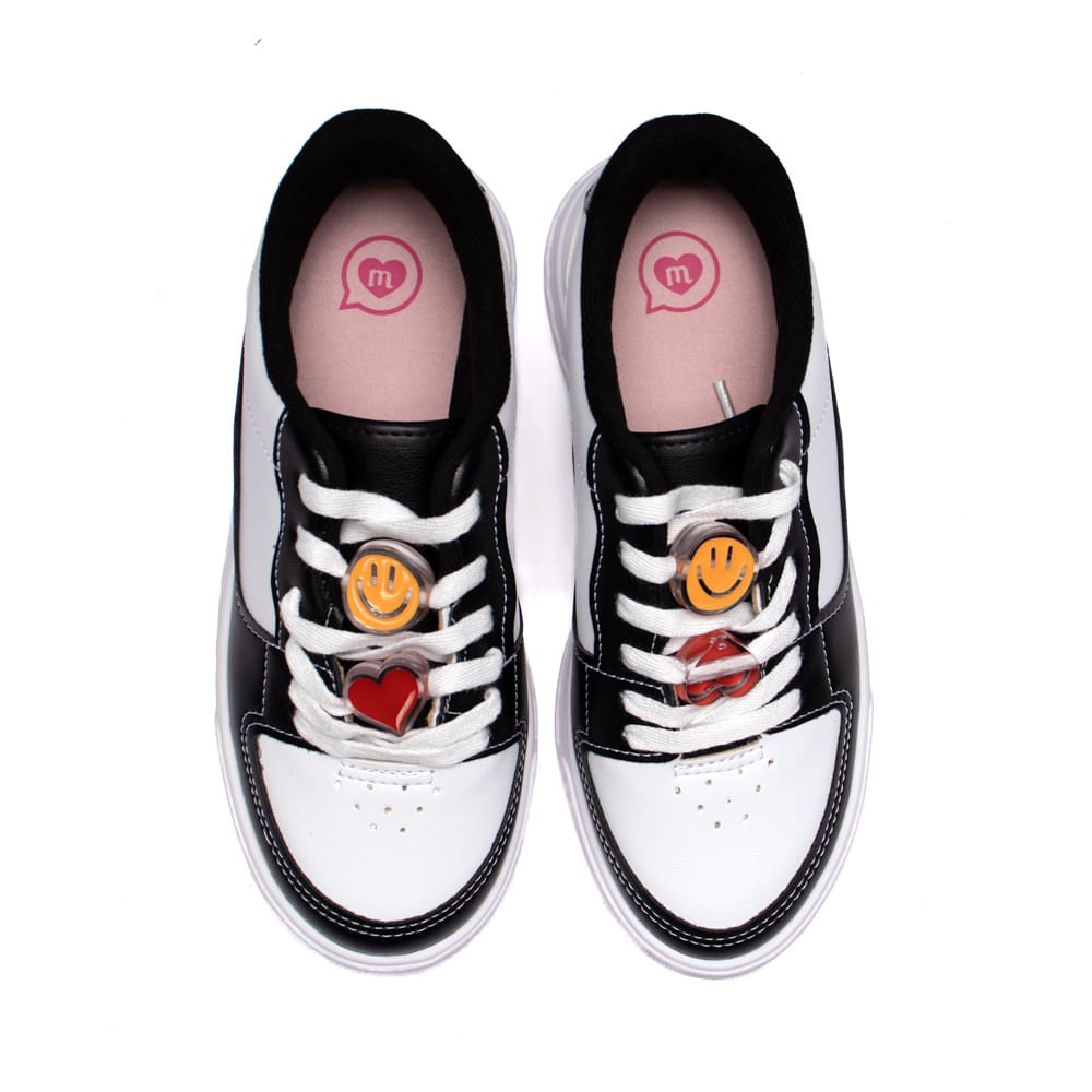 Tênis Infantil Molekinha com Charms Preto/branco Preto/Branco 4