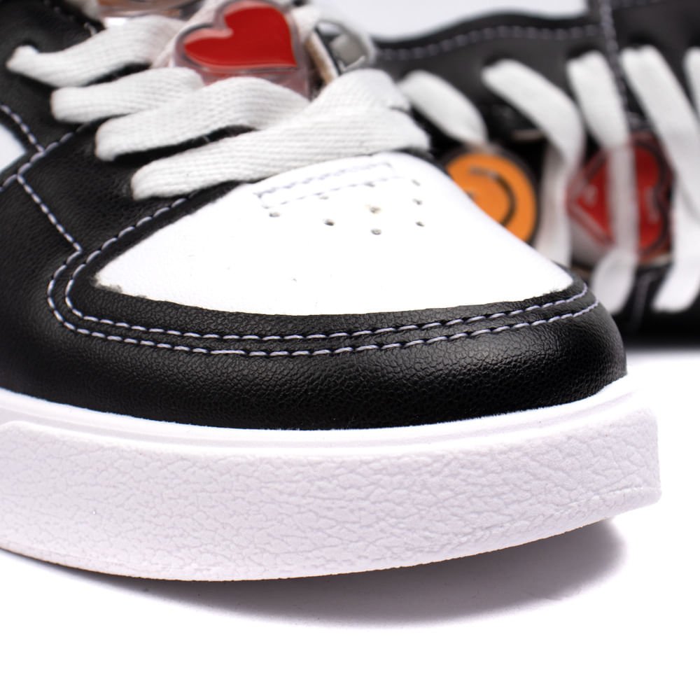 Tênis Infantil Molekinha com Charms Preto/branco Preto/Branco 5