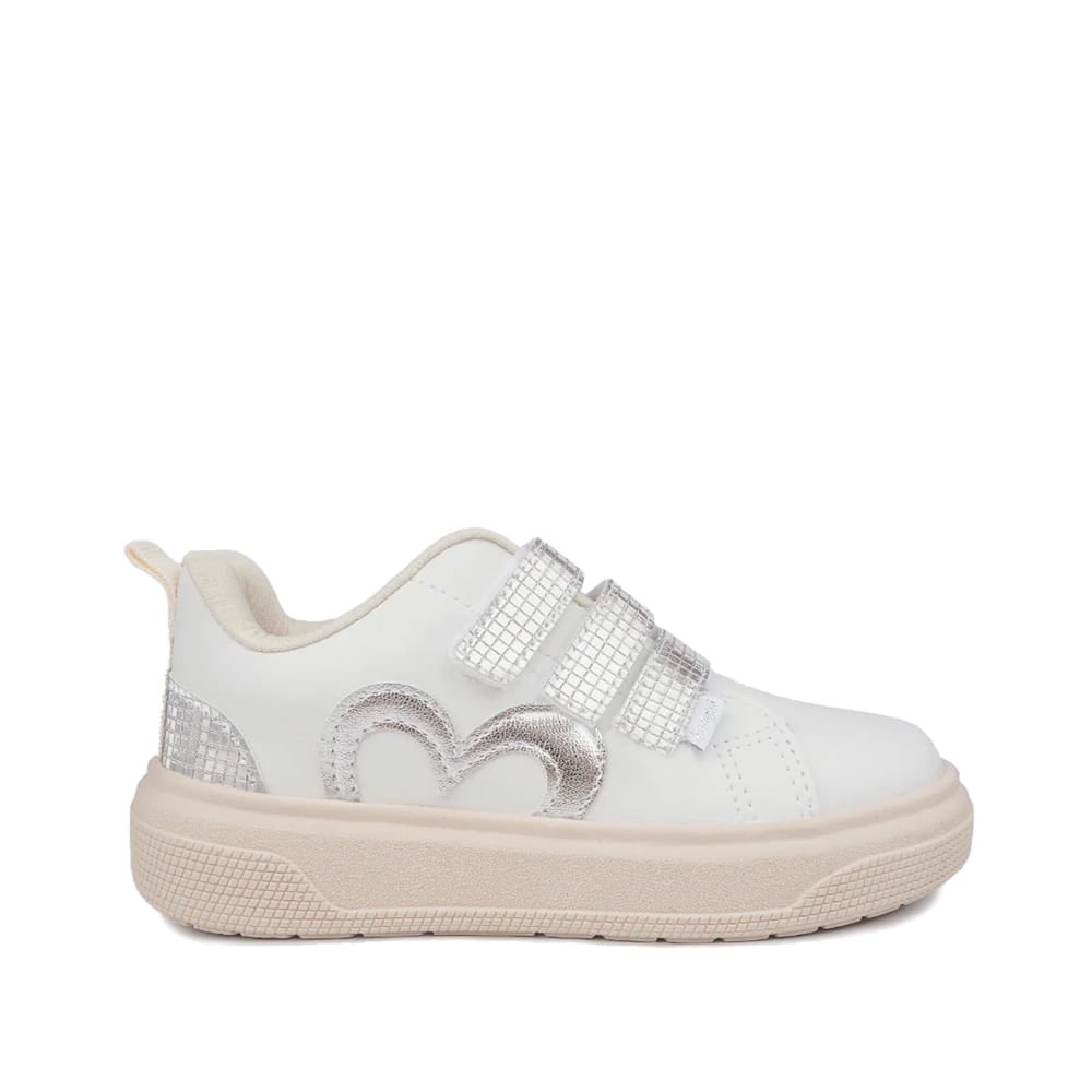 Tênis Infantil Pampili XP24 Detalhe Metalizado Branco Branco 5