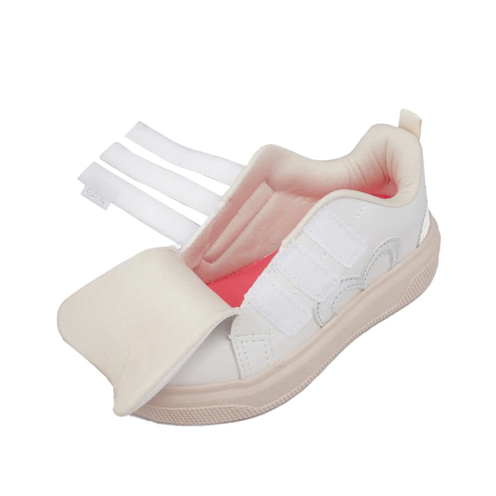 Tênis Infantil Pampili XP24 Detalhe Metalizado Branco Branco 2