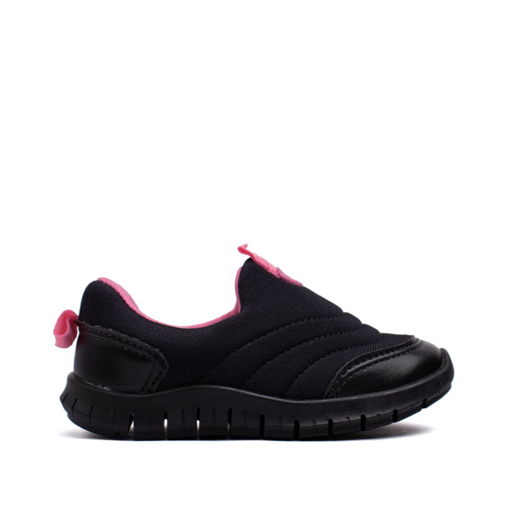 Tênis Infantil Molekinha Tecido Preto/rosa Preto/Rosa 1