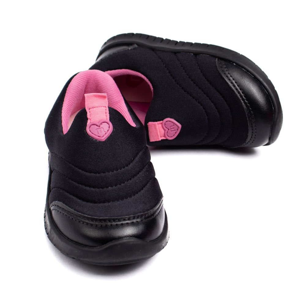 Tênis Infantil Molekinha Tecido Preto/rosa Preto/Rosa 5
