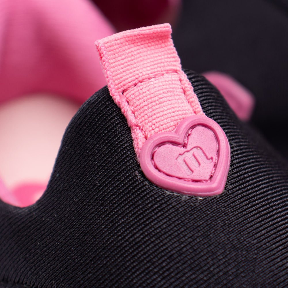 Tênis Infantil Molekinha Tecido Preto/rosa Preto/Rosa 6