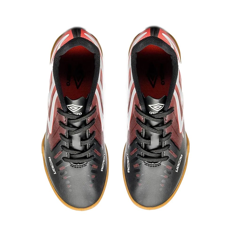 Chuteira Futsal Infantil Umbro Action Jr Preto/vermelho Preto/Vermelho 4