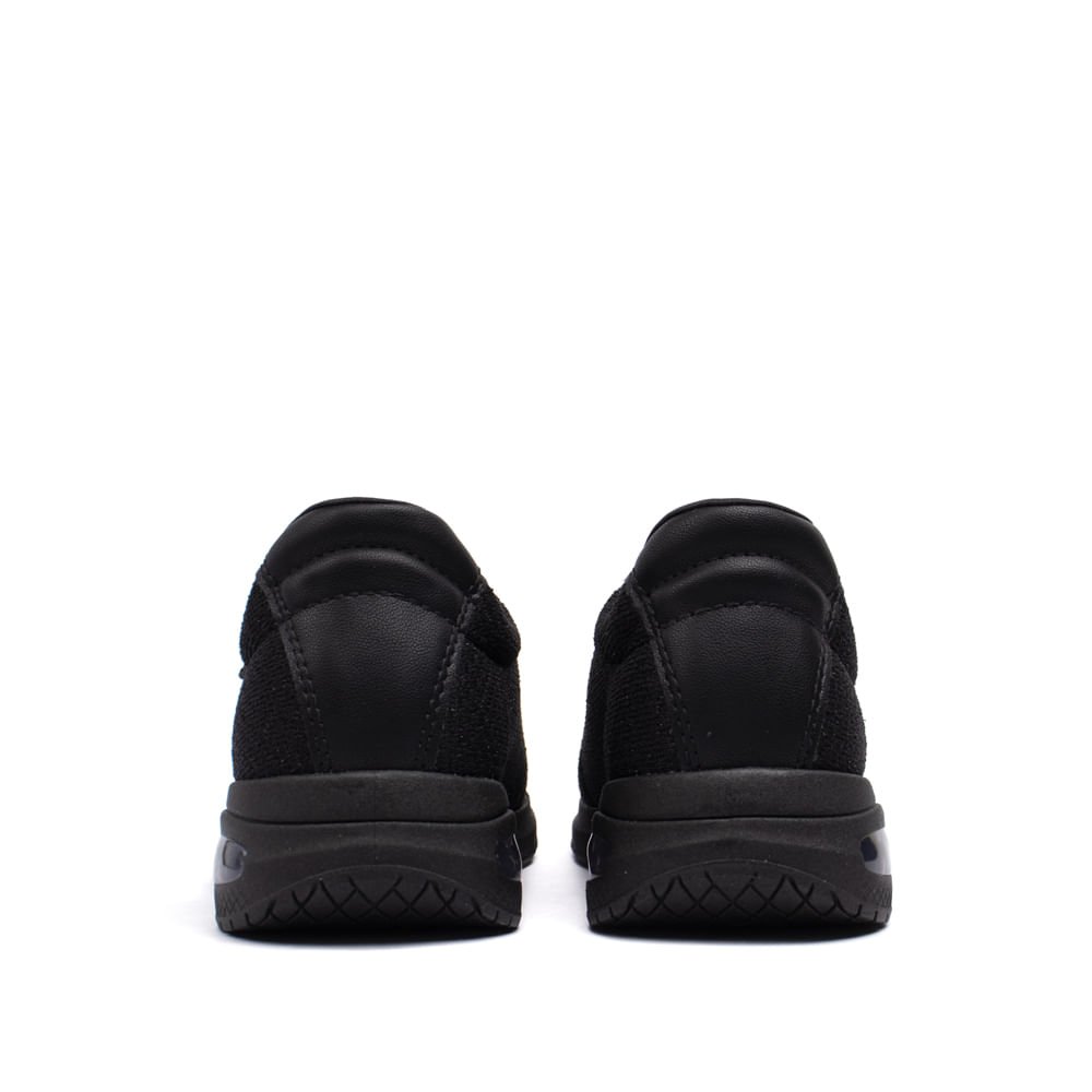 Tênis Feminino Comfortflex Tecido com Zíper Preto Preto 3