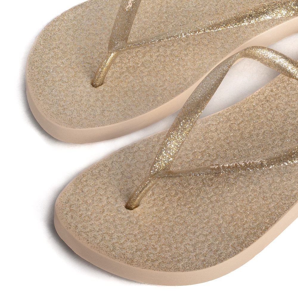 Chinelo Feminino Grendene Ipanema Glitter Bege Bege 5