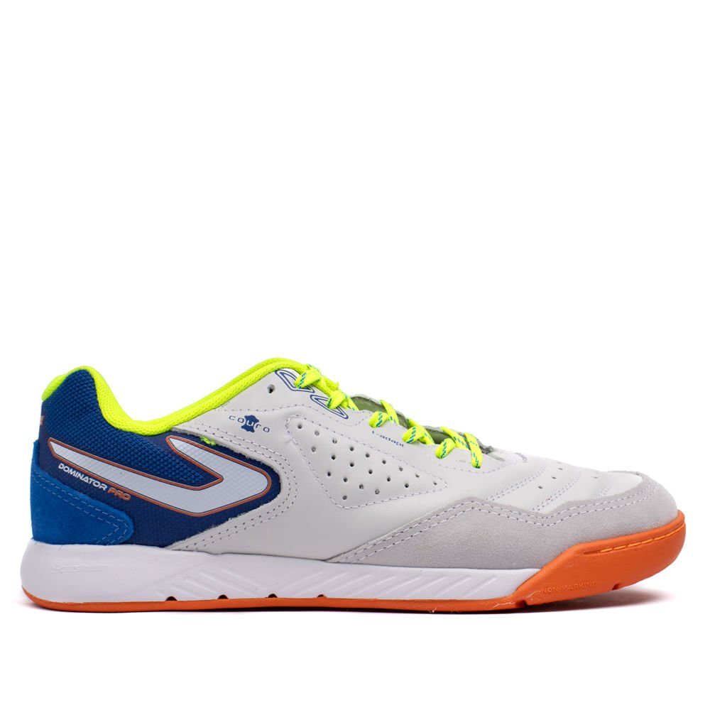 Chuteira Futsal Topper Dominator Pro V Cinza/ azul