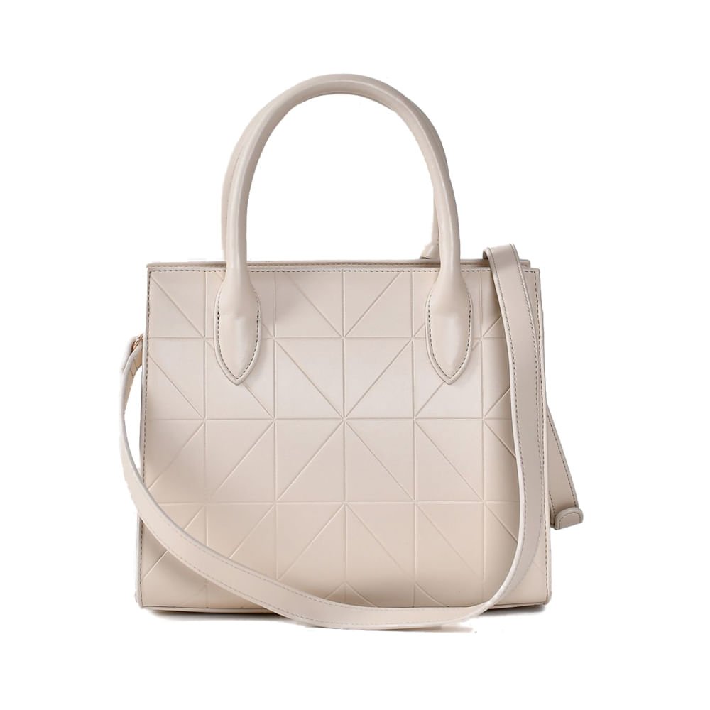 Bolsa Feminina Via Marte Tote Média Creme Bege 2